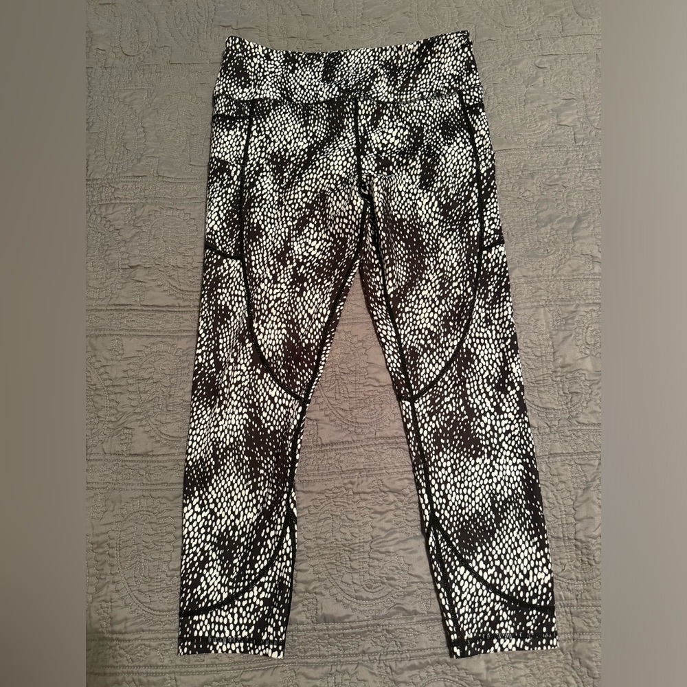 Zyia Active 14-16 Black White Dot Leggings Pocket Light N Tight High Rise